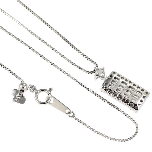 K18WG/Pt850 ダイヤモンド ペンダントネックレス 0.55ct