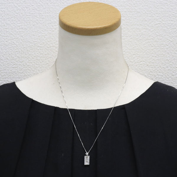 K18WG/Pt850 ダイヤモンド ペンダントネックレス 0.55ct
