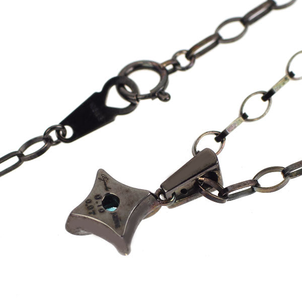 希少 Bijoude/ビジュード ブラックコーティング/K18WG パライバ トルマリン ブラックダイヤモンド ペンダントネックレス 0.10ct D0.07ct
