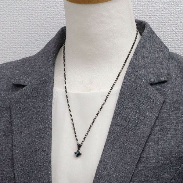 希少 Bijoude/ビジュード ブラックコーティング/K18WG パライバ トルマリン ブラックダイヤモンド ペンダントネックレス 0.10ct D0.07ct
