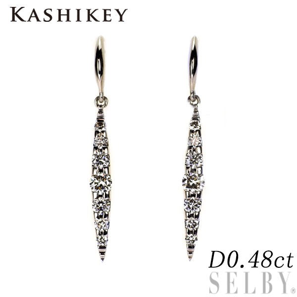 カシケイ K18BG ブラウン ダイヤモンド ピアス 0.48ct ネイキッド
