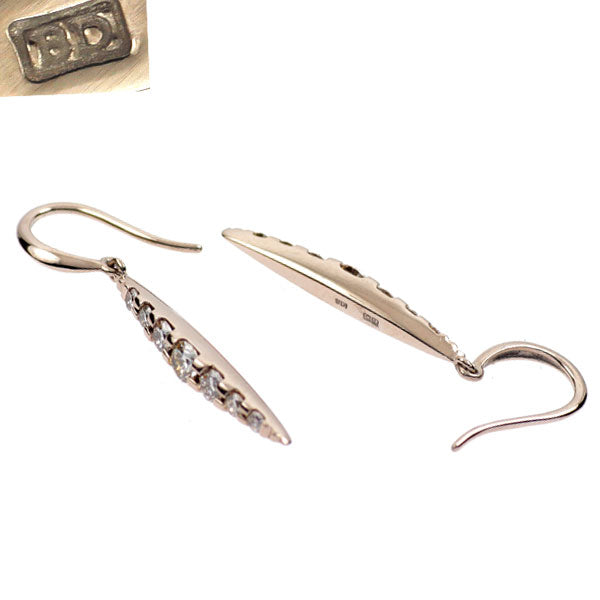 カシケイ K18BG ブラウン ダイヤモンド ピアス 0.48ct ネイキッド
