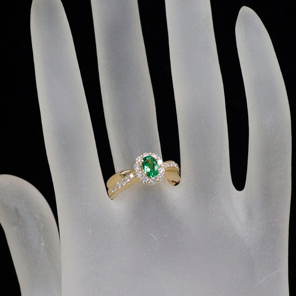 ギラロッシュ K18YG グロッシュラーライト ガーネット ダイヤモンド リング 0.54ct D0.51ct