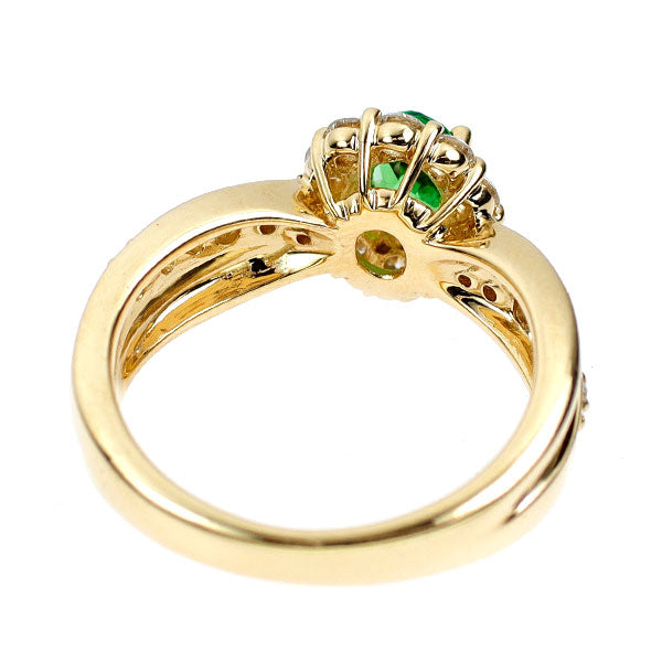 ギラロッシュ K18YG グロッシュラーライト ガーネット ダイヤモンド リング 0.54ct D0.51ct