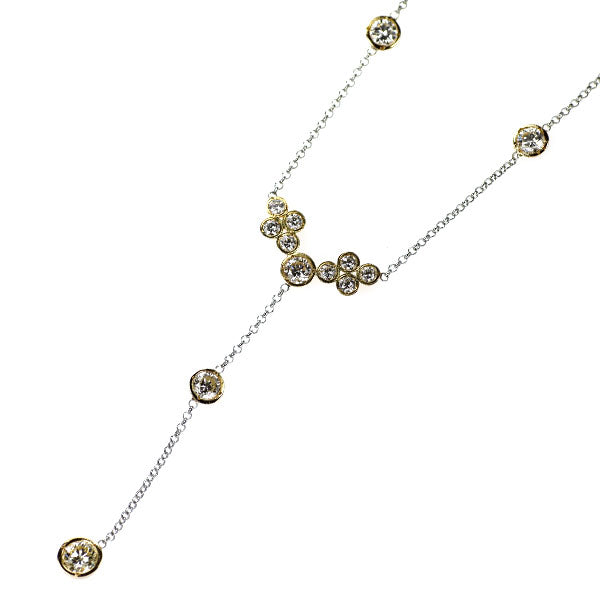 Pt850/K18YG ダイヤモンド ペンダントネックレス 2.00ct  Yデザイン