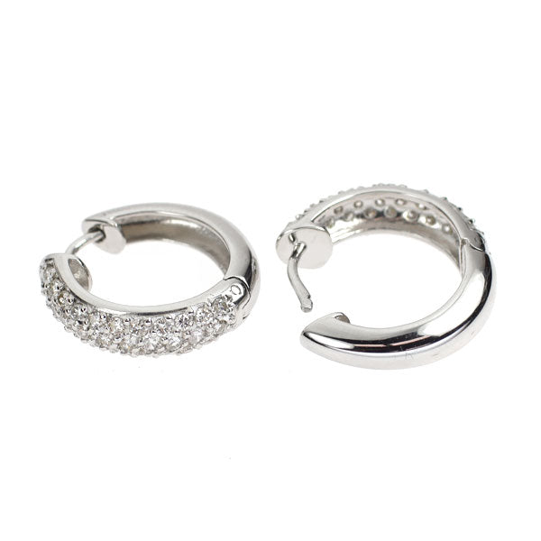 Pt900 ダイヤモンド ピアス 1.00ct フープ  パヴェ
