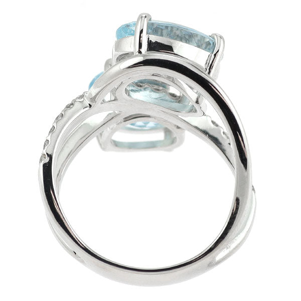 Pt900 アクアマリン ダイヤモンド リング D0.26ct — セルビー  