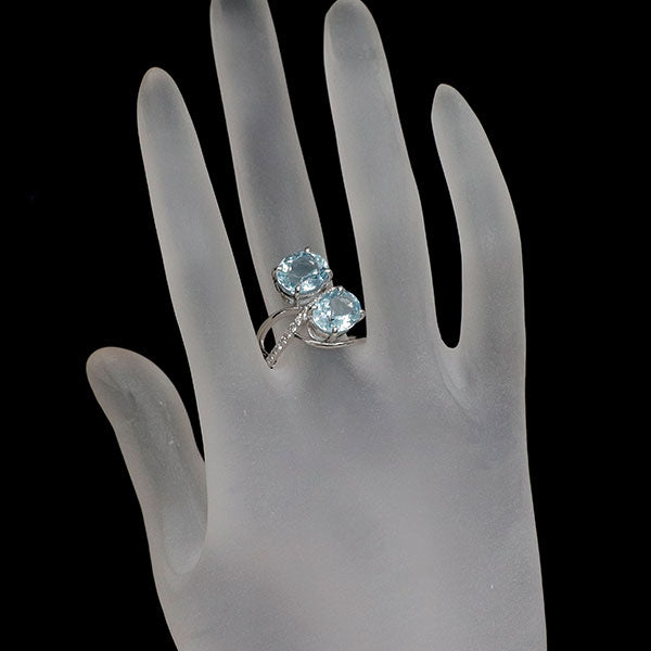 Pt900 アクアマリン ダイヤモンド リング D0.26ct — セルビー  