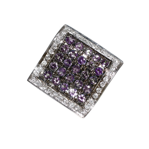 希少 ブラックコーティング/ K18WG アレキサンドライト ダイヤモンド ペンダントトップ 0.60ct D0.20ct パヴェ