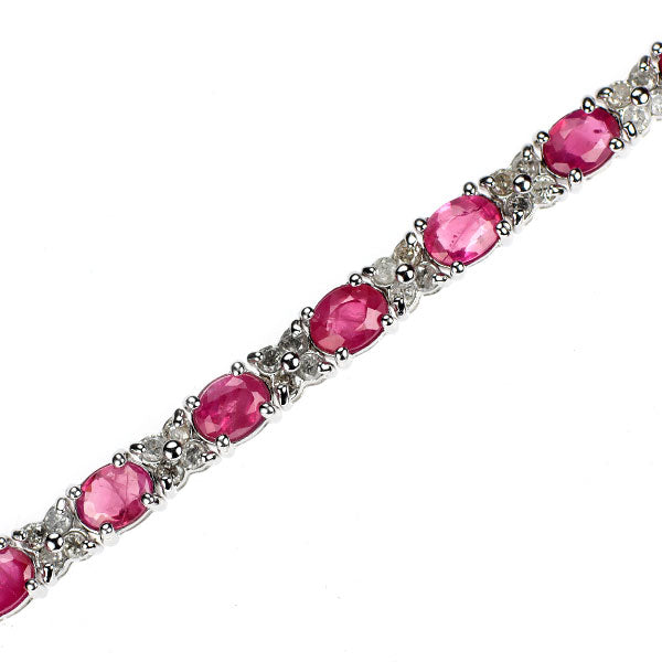 K18WG ルビー ダイヤモンド ブレスレット 6.00ct D1.00ct
