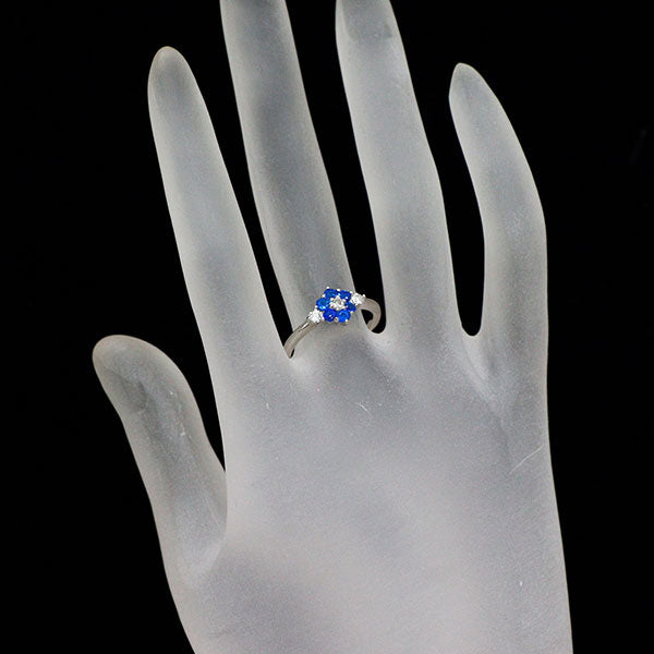 希少 Pt999 アウイナイト ダイヤモンド リング 0.25ct D0.15ct