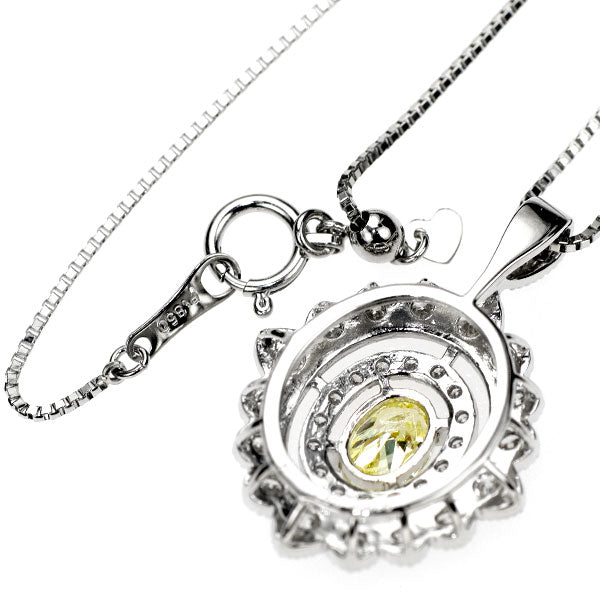 Pt950/ Pt850 天然イエロー ダイヤモンド ペンダントネックレス 0.625ct FIY I1 D0.84ct