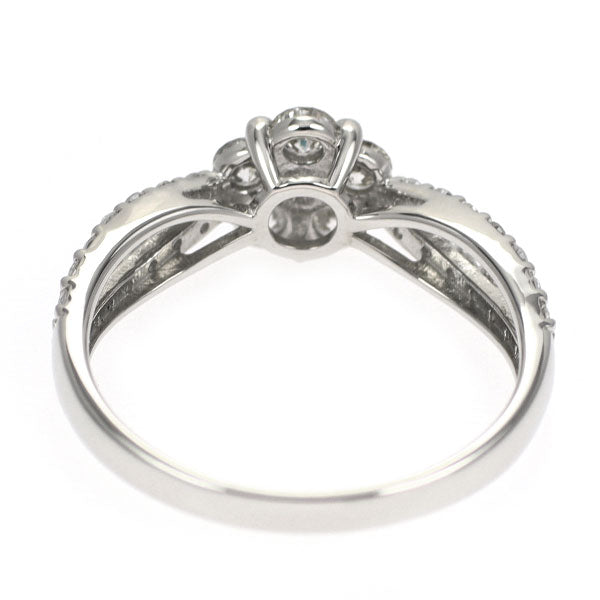 Pt950 パライバトルマリン ダイヤモンド リング 0.02ct D0.69ct フラワー