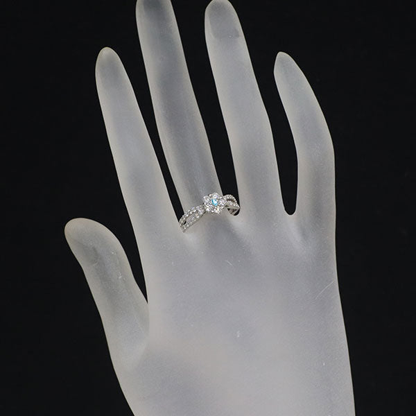 Pt950 パライバトルマリン ダイヤモンド リング 0.02ct D0.69ct フラワー