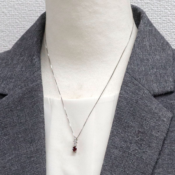 Pt ルビー ダイヤモンド ペンダントネックレス 0.50ct D0.11ct
