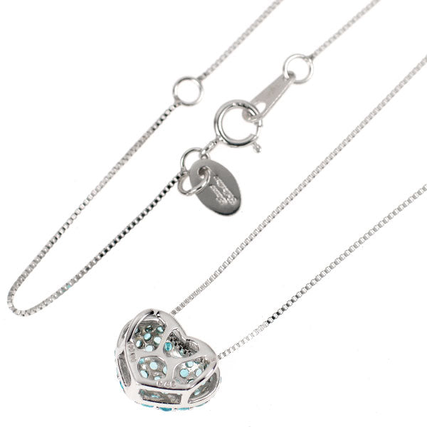 K18WG/ Pt950 パライバトルマリン ペンダントネックレス 0.45ct ハート