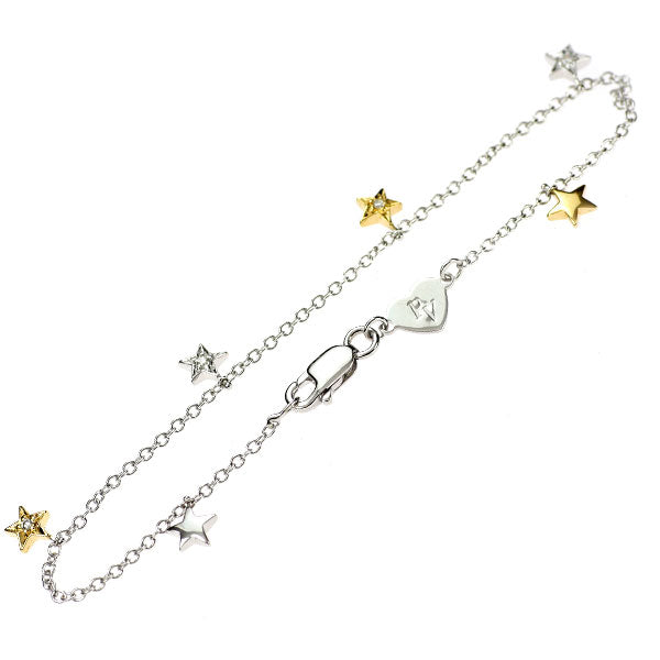 ポンテヴェキオ K18YG/WG ダイヤモンド ブレスレット 0.08ct スター