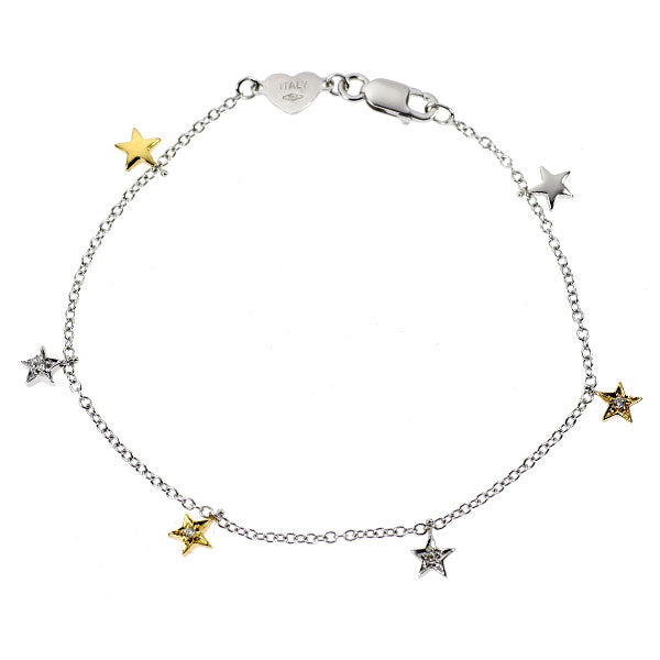 ポンテヴェキオ K18YG/WG ダイヤモンド ブレスレット 0.08ct スター