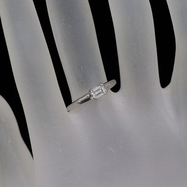 Pt950 エメラルドカット ダイヤモンド リング 0.30ct D SI1 VG/G