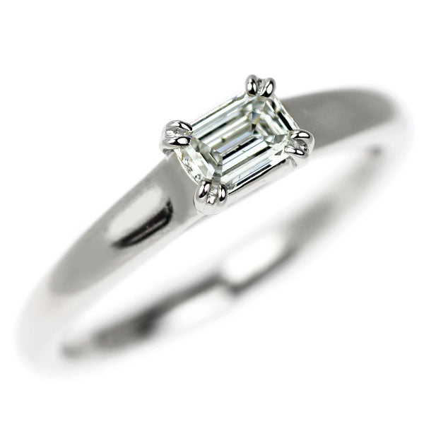 Pt950 エメラルドカット ダイヤモンド リング 0.30ct D SI1 VG/G