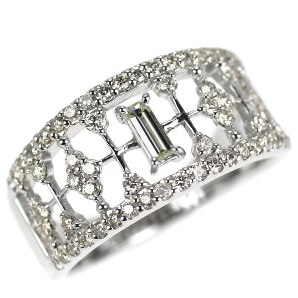 Pt900 バケットカットダイヤモンド リング 0.15ct D0.50ct