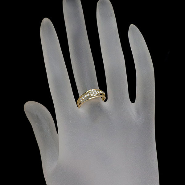 K18YG ダイヤモンド リング 0.30ct フラワー