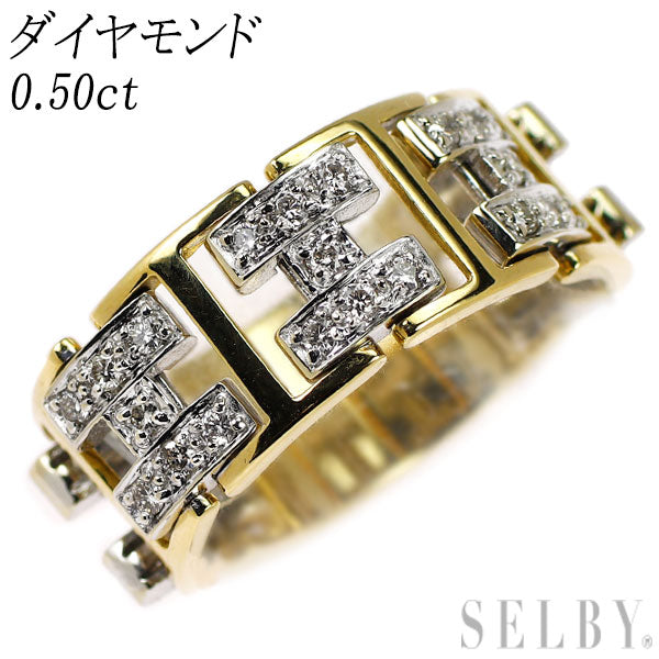 K18YG/WG ダイヤモンド リング 0.50ct