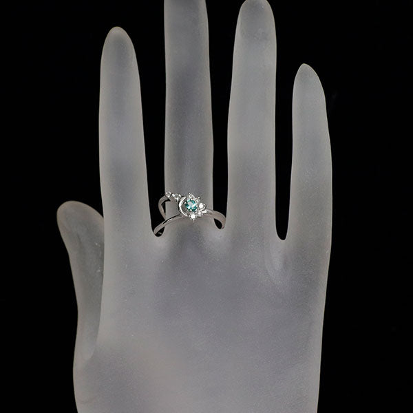 藤平卓 希少 K18WG グランディディエライト ダイヤモンド リング 0.13ct D0.15ct