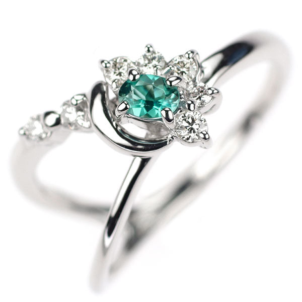 藤平卓 希少 K18WG グランディディエライト ダイヤモンド リング 0.13ct D0.15ct
