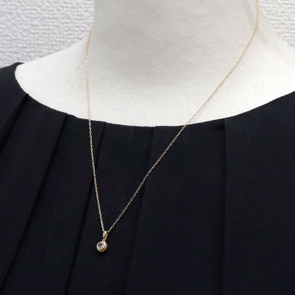 K18YG ローズカット ダイヤモンド ペンダントネックレス