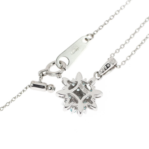希少 K18WG パライバ トルマリン ダイヤモンド ペンダントネックレス 0.15ct D0.05ct