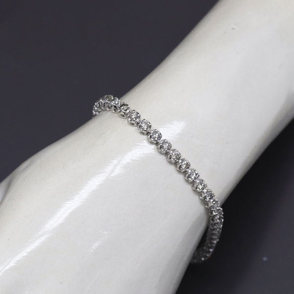 K18WG ダイヤモンド ブレスレット 3.00ct テニス