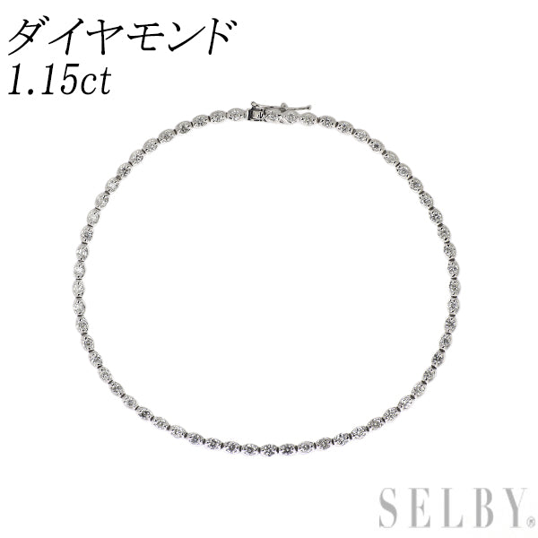 K18WG ダイヤモンド ブレスレット 1.15ct テニス
