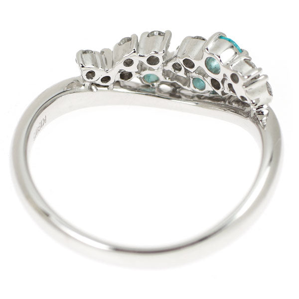 K18WG パライバトルマリン ダイヤモンド リング 0.11ct D0.20ct