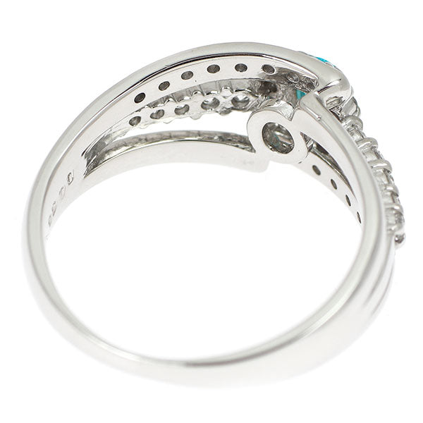 希少 Pt900 パライバトルマリン ダイヤモンド リング 0.14ct D0.38ct