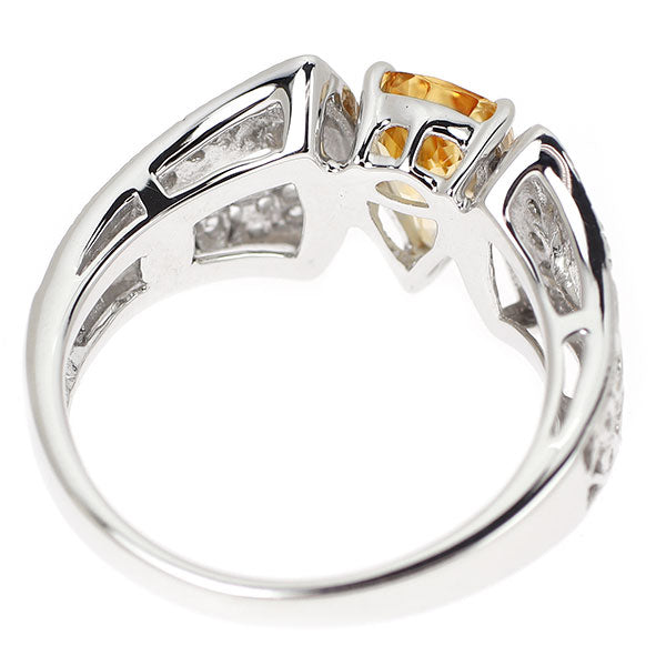 K18WG インペリアルトパーズ ダイヤモンド リング 1.71ct D0.10ct