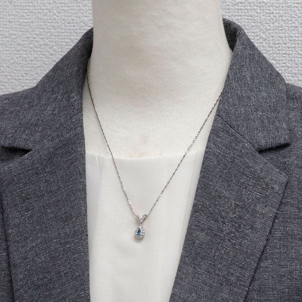 希少 Pt900/ Pt850 ブラジル産 パライバトルマリン ダイヤモンド ペンダントネックレス 0.17ct D0.44ct