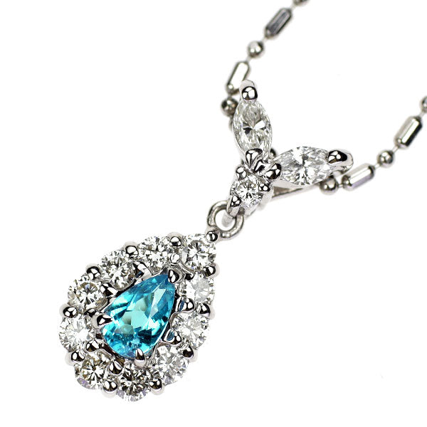 希少 Pt900/ Pt850 ブラジル産 パライバトルマリン ダイヤモンド ペンダントネックレス 0.17ct D0.44ct