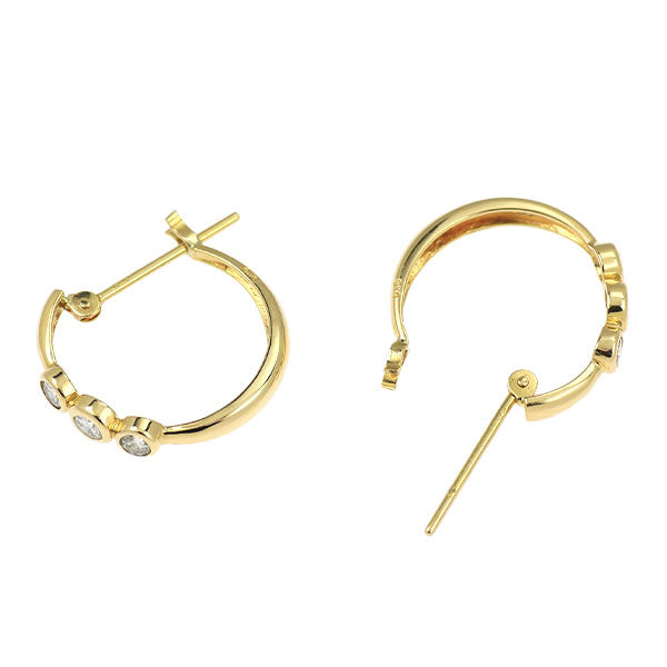 K18YG ダイヤモンド フープ ピアス 0.30ct