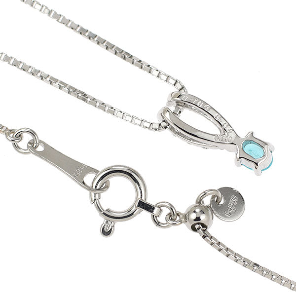 希少 Pt900/ Pt850 パライバトルマリン ダイヤモンド ペンダントネックレス 0.104ct D0.04ct