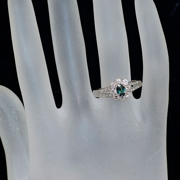 産地鑑別書付 Pt900 ブラジル産アレキサンドライト ダイヤモンド