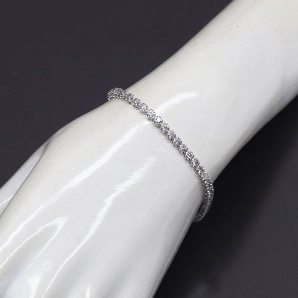K18WG ダイヤモンド ブレスレット 2.00ct テニス