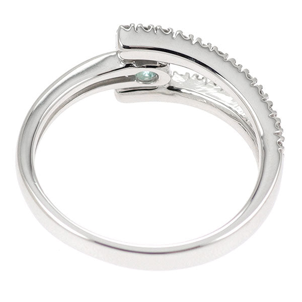 K18WG パライバトルマリン ダイヤモンド リング 0.105ct D0.16ct