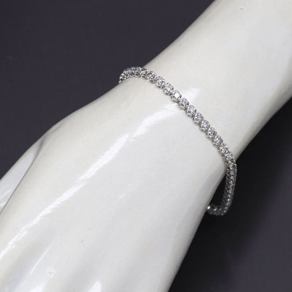 K18WG ダイヤモンド テニス ブレスレット 2.00ct
