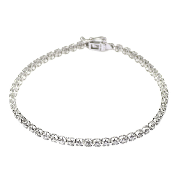 K18WG ダイヤモンド テニス ブレスレット 2.00ct