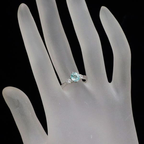 Pt900 モザンビーク産パライバトルマリン ダイヤモンド リング 0.89ct D0.20ct