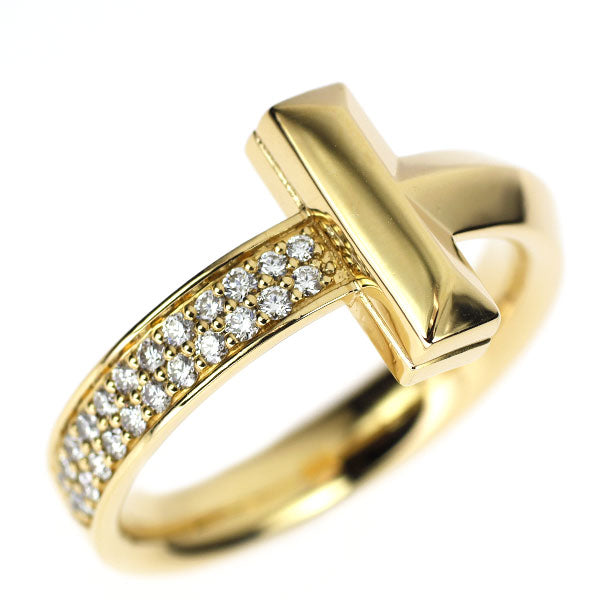 ティファニー K18YG ダイヤモンド リング 0.26ct Tワン ワイド 《セルビー銀座店》【中古】