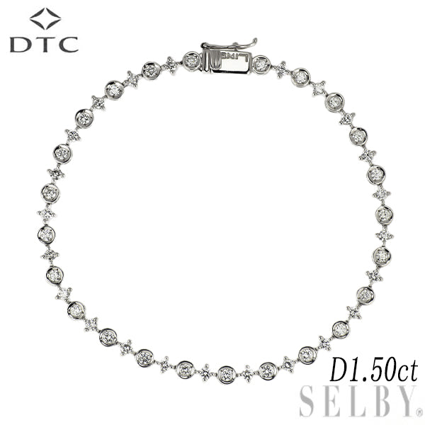 DTC K18WG ダイヤモンド ブレスレット 1.50ct LINE