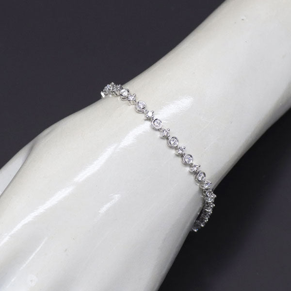 DTC K18WG ダイヤモンド ブレスレット 1.50ct LINE