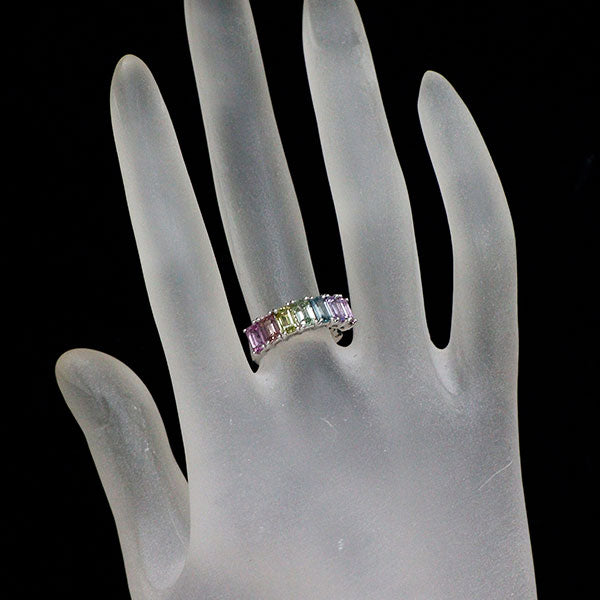 K18WG ファンシーカラーサファイア リング 1.57ct